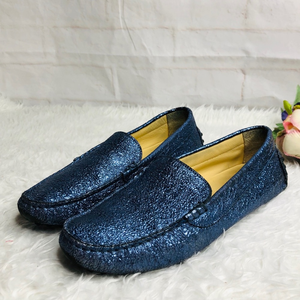 M. Gemi metallic leather woman  loafers size 41